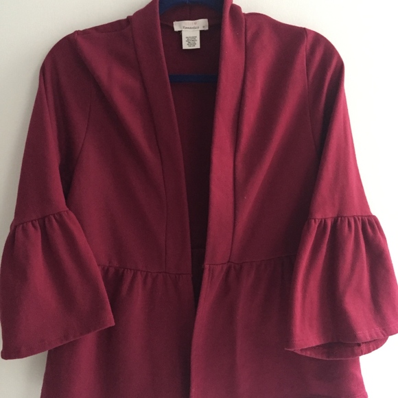 Urban Romantics Sweaters - Nordstrom Rack - Wine Peplum Kimono